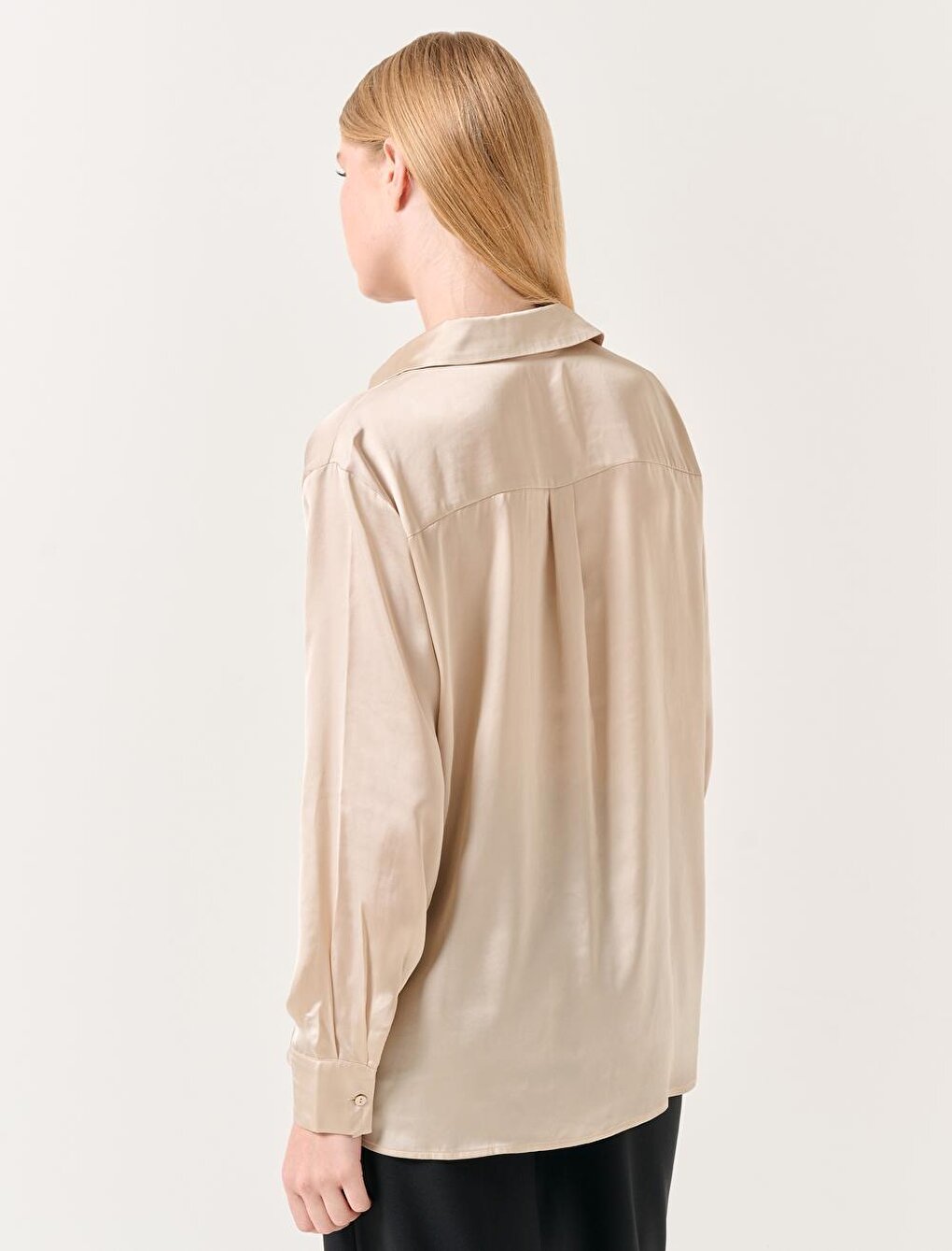 Stone Long Sleeve Satin Shirt