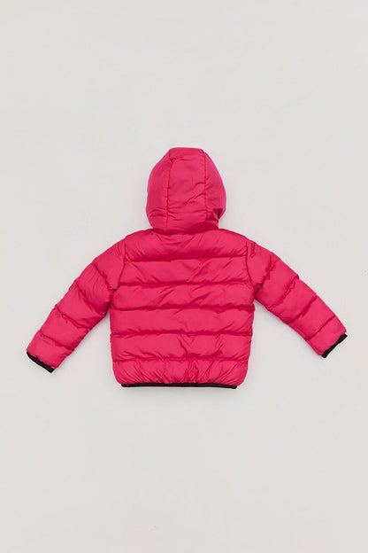 Unisex Children's Puffer Coat with Hooded Zipper