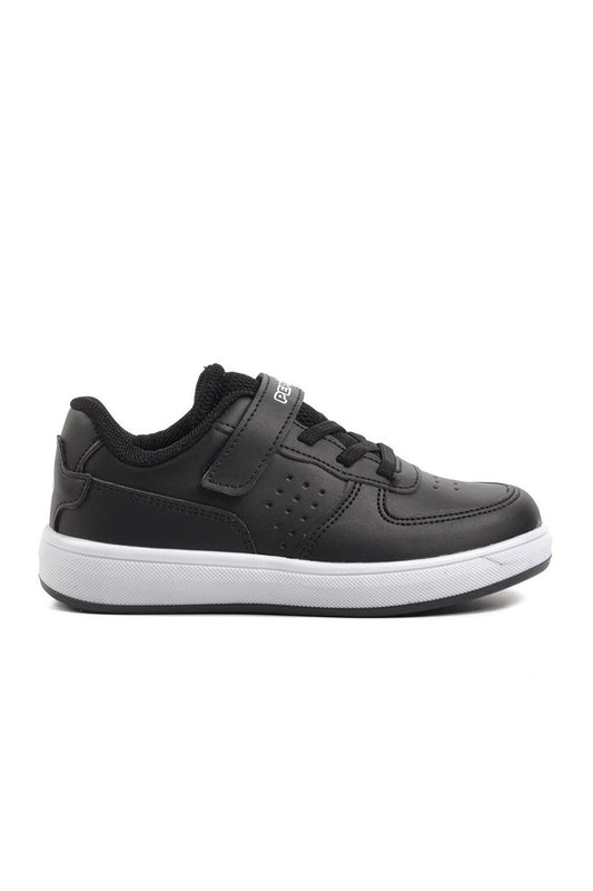 1-P Black-White Kids Sneaker