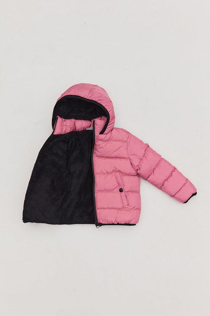 Unisex Children's Puffer Coat with Hooded Zipper