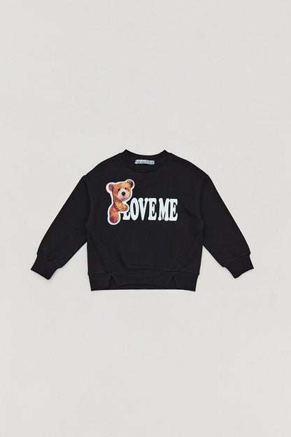 Printed Crew Neck Girl's Sweatshirt