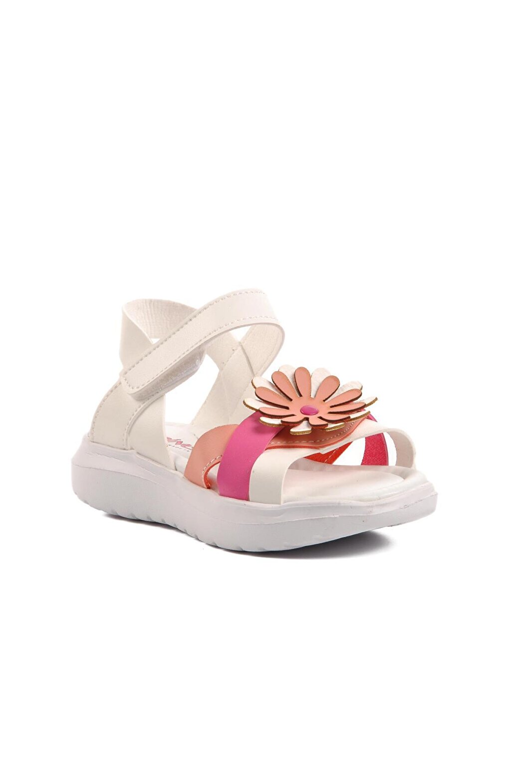 Şng 8010-P White-Fuchsia-Pink Girl's Sandals