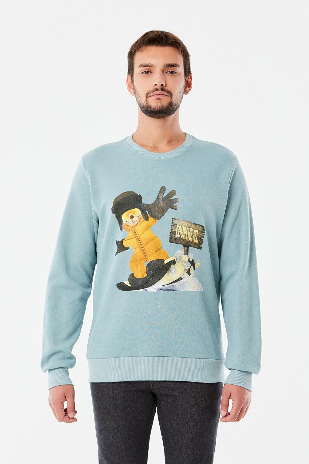 Printed Crew Neck Sweatshirt