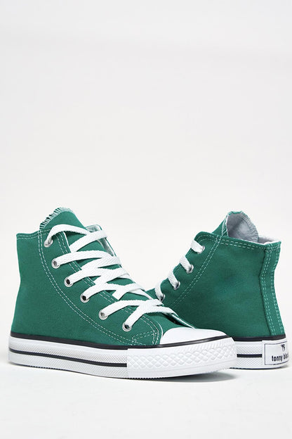 Children's Unisex Green Comfortable Long Sneaker