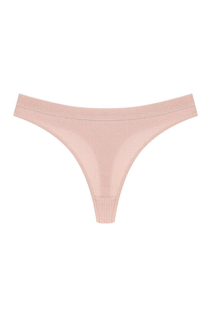 Cotton Ribbed Textured Women's Thong Panties 5-pack