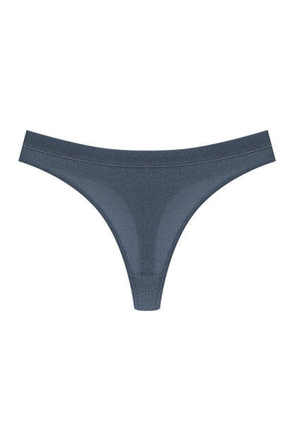 Cotton Ribbed Textured Women's Thong Panties 5-pack