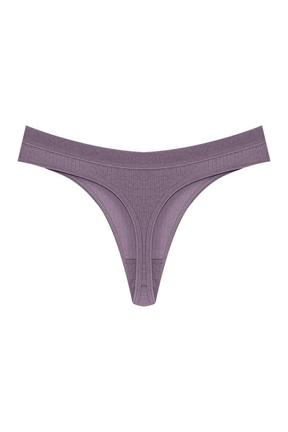 Cotton Ribbed Textured Women's Thong Panties 5-pack