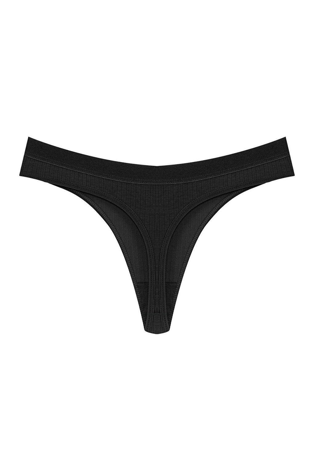 Cotton Ribbed Textured Women's Thong Panties 5-pack