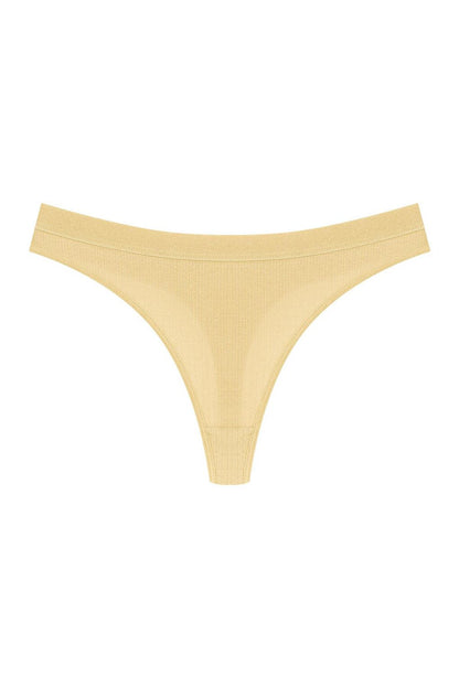 Cotton Ribbed Textured Women's Thong Panties 5-pack