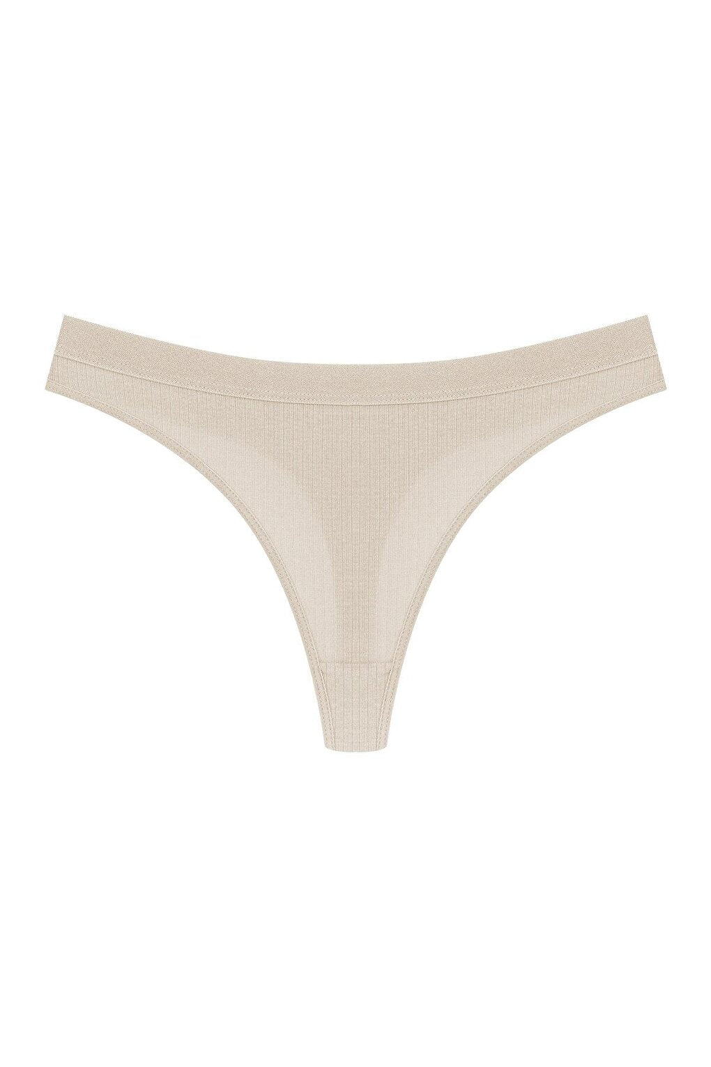 Cotton Ribbed Textured Women's Thong Panties 5-pack