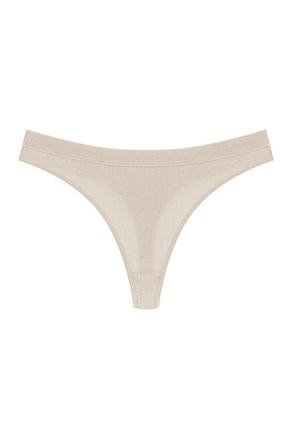 Cotton Ribbed Textured Women's Thong Panties 5-pack