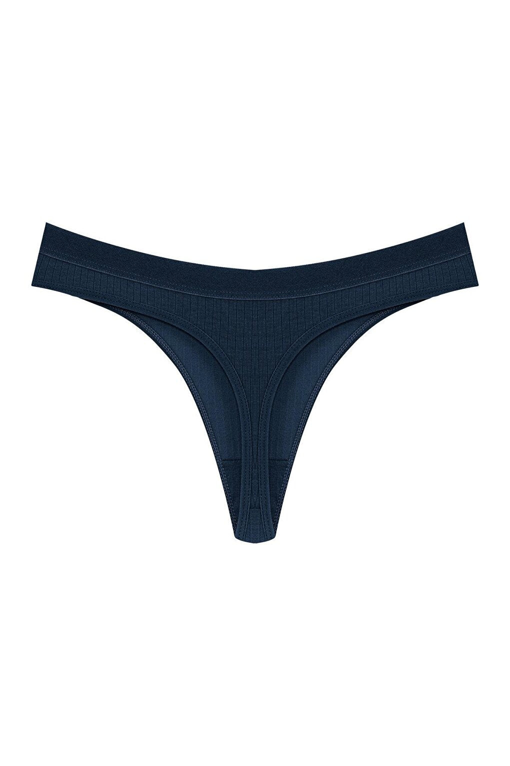 Cotton Ribbed Textured Women's Thong Panties 3-Piece