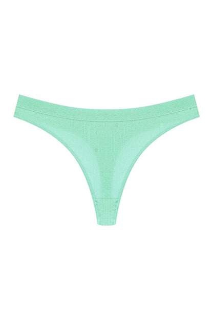 Cotton Ribbed Textured Women's Thong Panties 5-pack