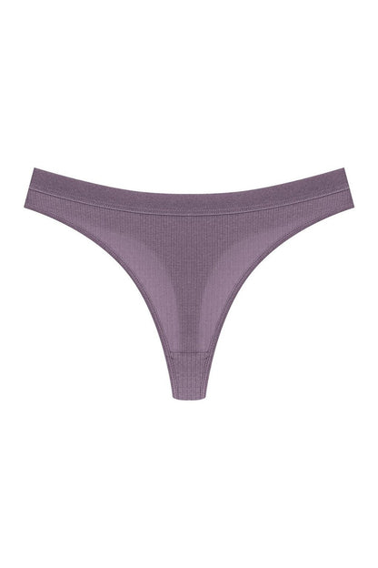 Cotton Ribbed Textured Women's Thong Panties 3-Piece