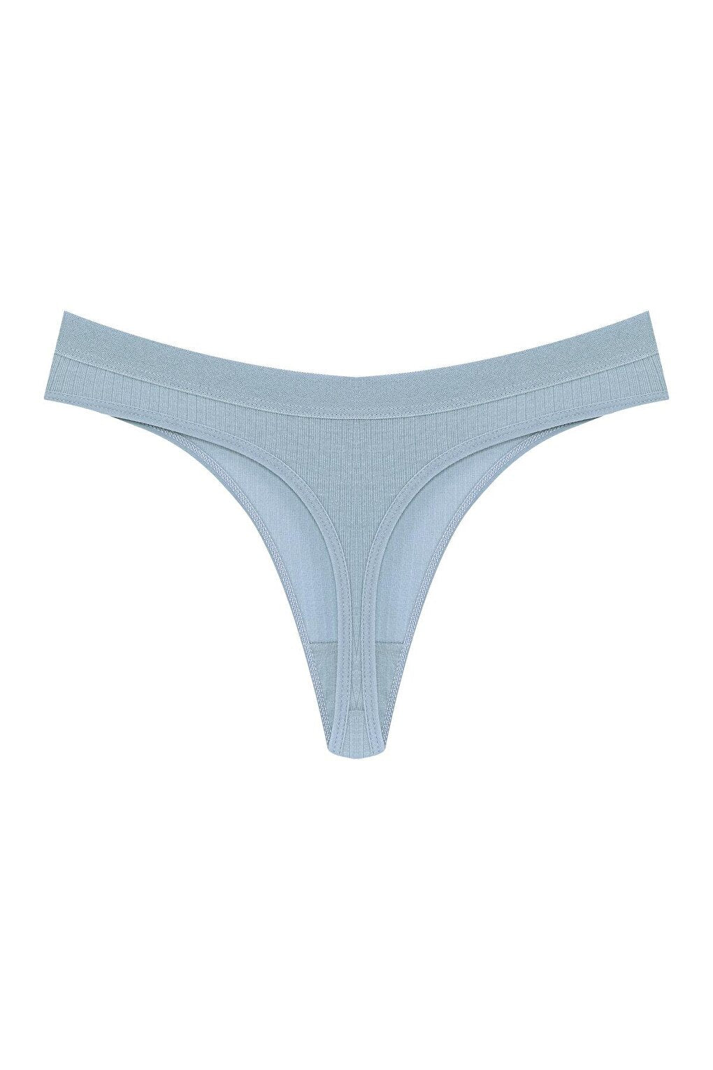 Cotton Ribbed Textured Women's Thong Panties 3-Piece