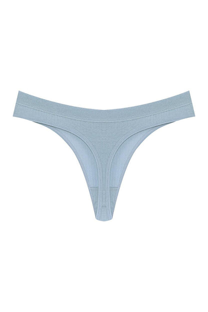 Cotton Ribbed Textured Women's Thong Panties 3-Piece