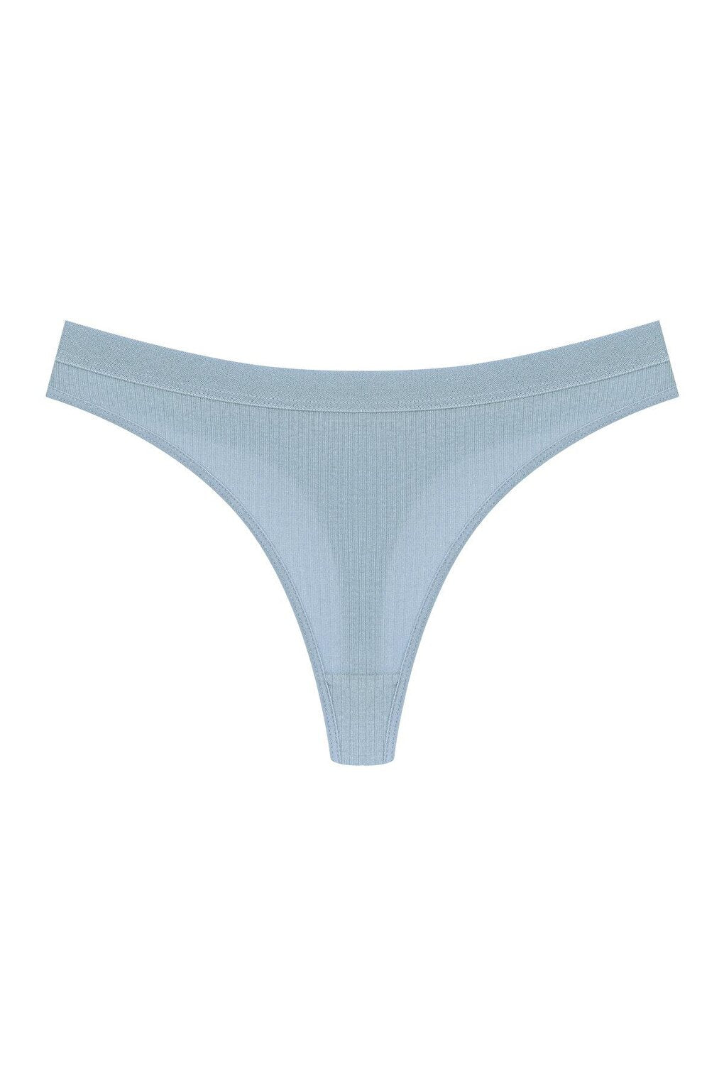 Cotton Ribbed Textured Women's Thong Panties 3-Piece