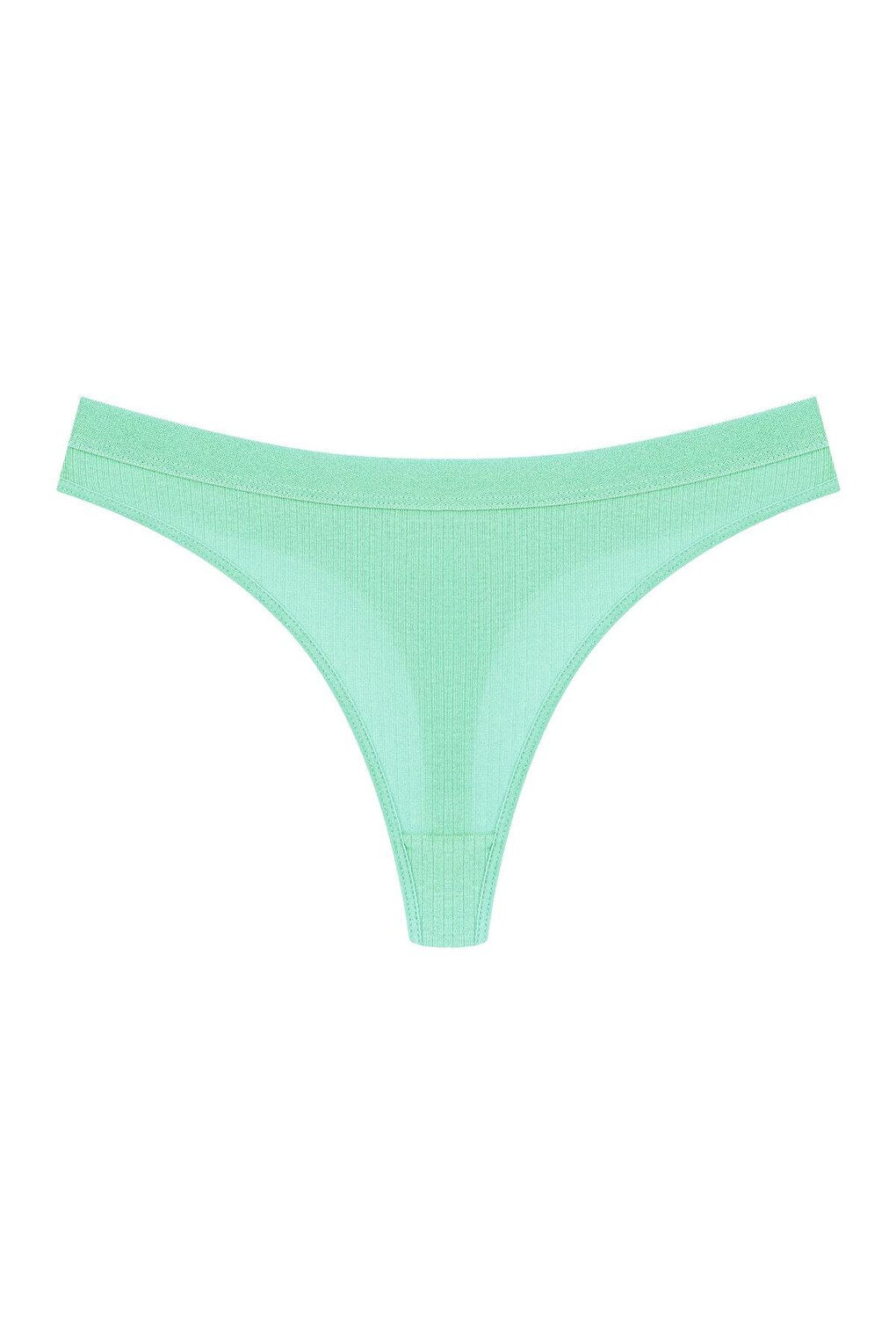 Cotton Ribbed Textured Women's Thong Panties 3-Piece