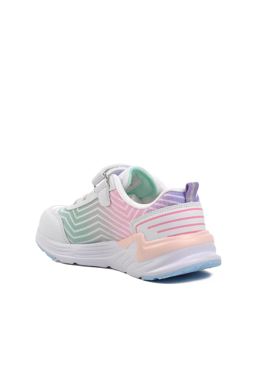 1418-F White-Pink-Water Green Children's Sports Shoes