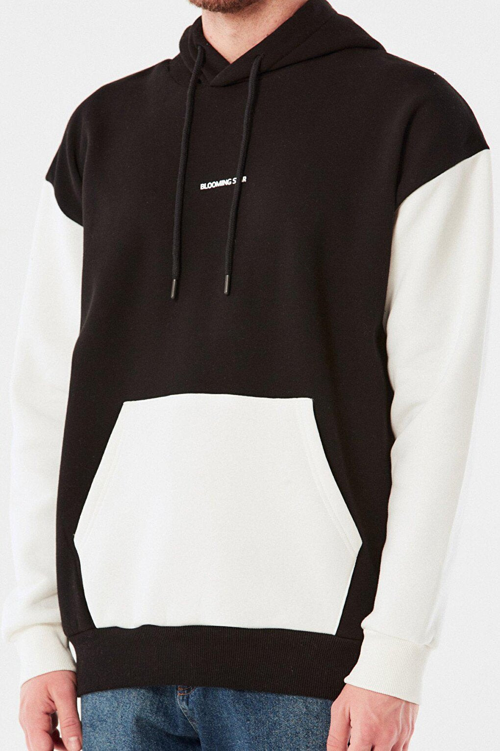 Color Blocked Hooded Oversize Sweatshirt