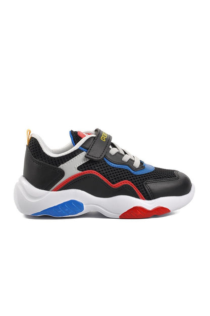 1439-P Black-Ice-Red Children's Sports Shoes