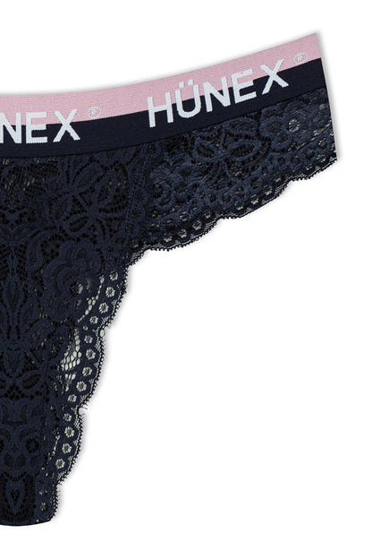 Lace Written Rubber Thong Women's Panties 7 Piece