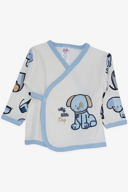 Baby Boy Hospital Release Pack of 10 Cute Puppy Embroidered White (0-3 Months)