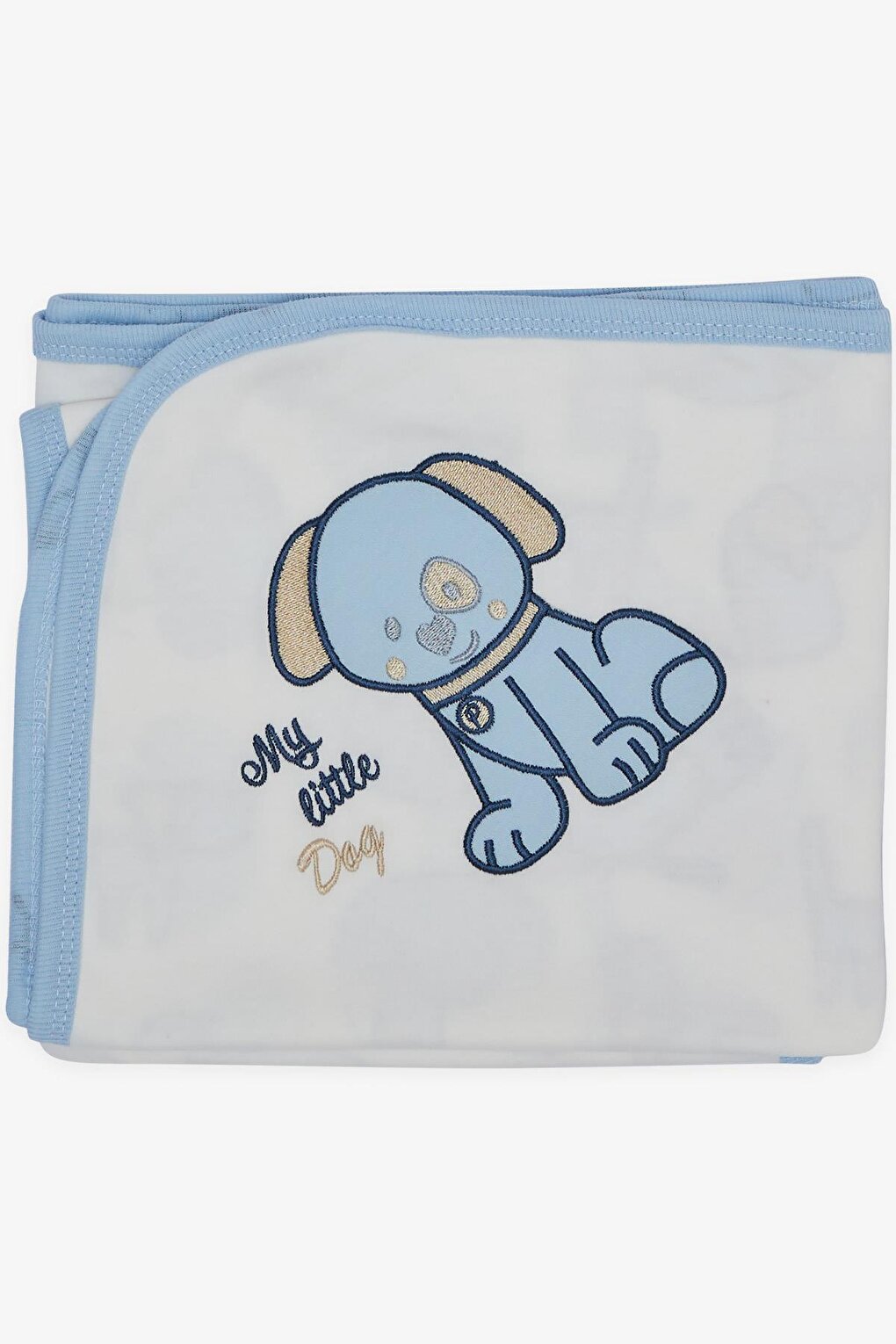 Baby Boy Hospital Release Pack of 10 Cute Puppy Embroidered White (0-3 Months)