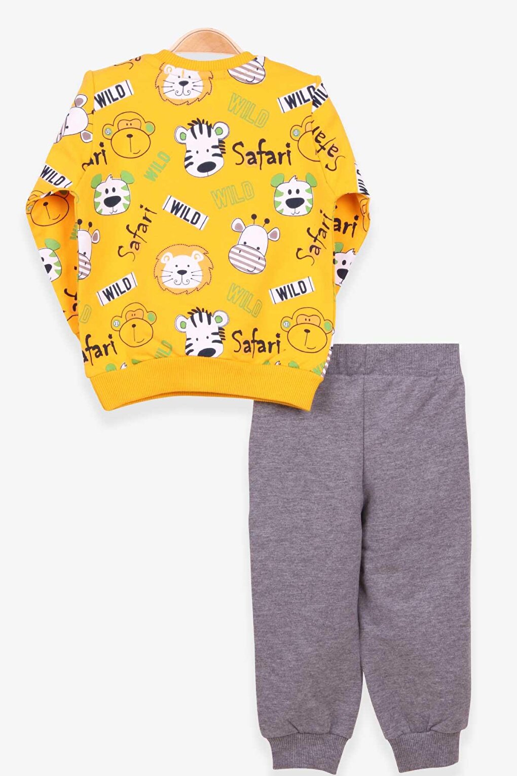 Boy's Tracksuit Set Yellow with Monkey Embroidery (Age 1-4)