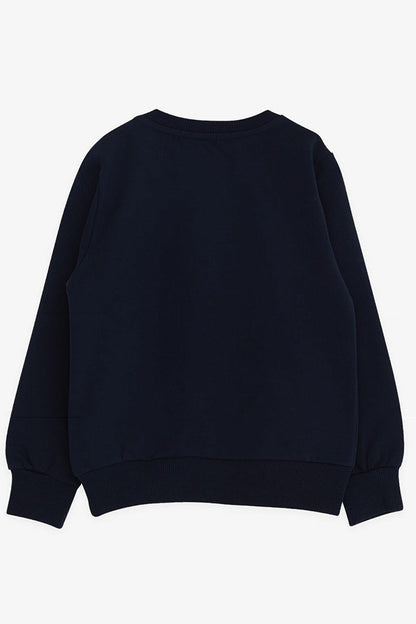 Boy's Sweatshirt Text Printed Navy Blue (Age 2-3)