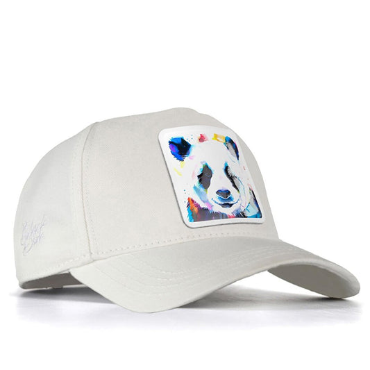 V1 Baseball Panda - Unisex White Hat (Cap) with 7 Code Logo