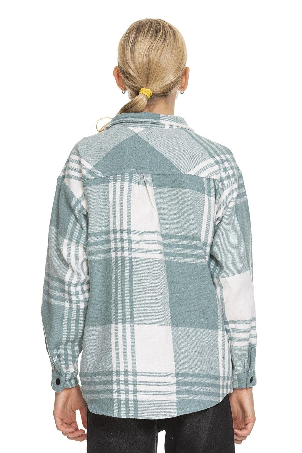 Girl's Pleated Back Plaid Shirt 9-14 Years Lx170