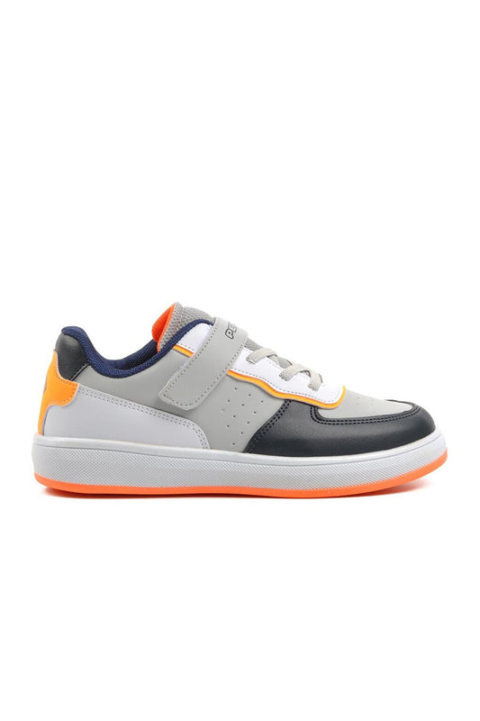 1-F Ice-Navy Blue-F.Orange Kids Sneaker