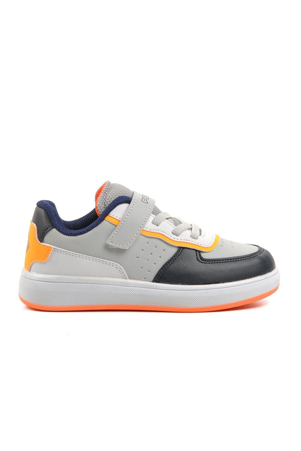 1-P Ice-Navy Blue-F.Orange Kids Sneaker