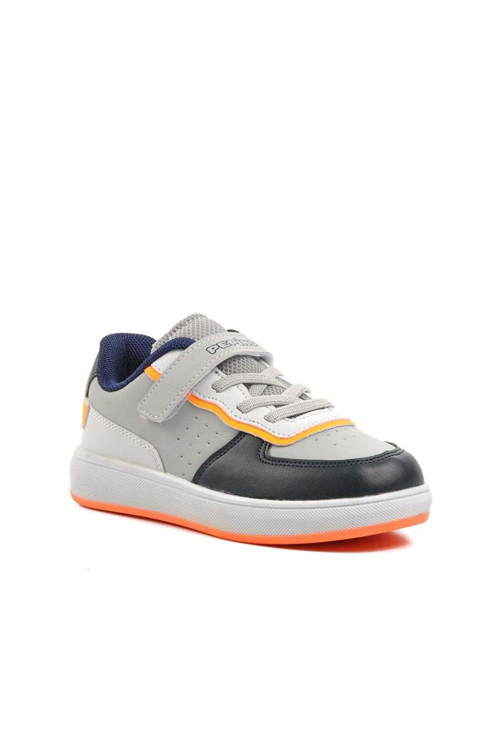 1-P Ice-Navy Blue-F.Orange Kids Sneaker