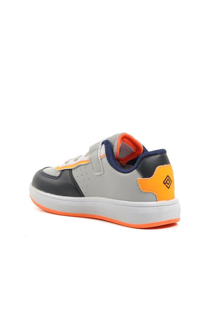 1-P Ice-Navy Blue-F.Orange Kids Sneaker