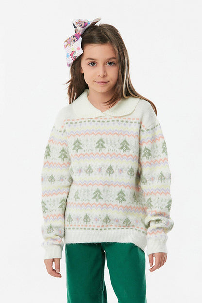 Baby Collar Girls' Knitwear Sweater