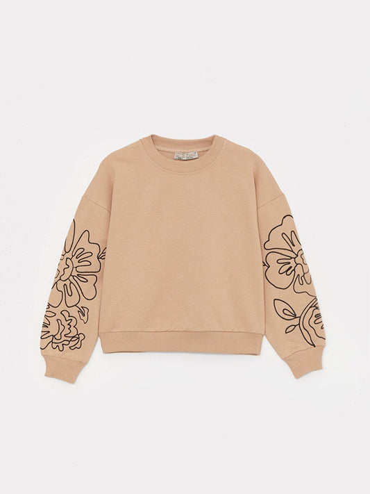 Girl's Embroidered Sleeve Detail Sweatshirt