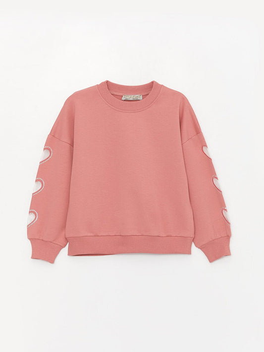 Girl's Sleeves Heart Sweatshirt