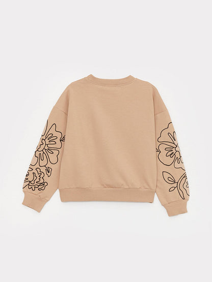 Girl's Embroidered Sleeve Detail Sweatshirt