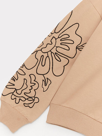 Girl's Embroidered Sleeve Detail Sweatshirt