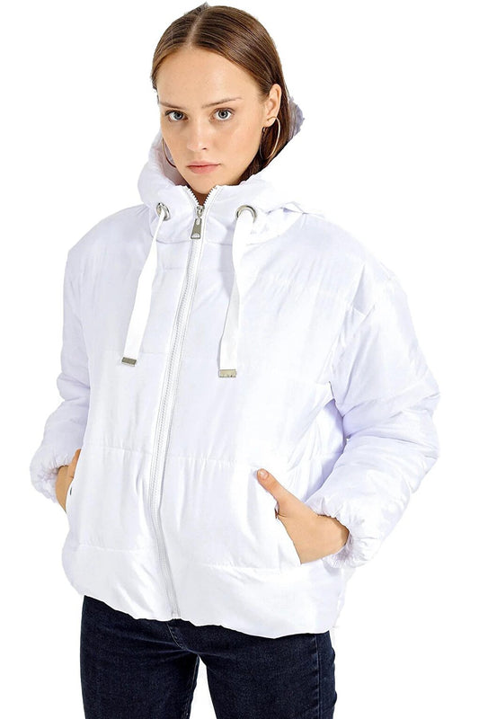 Short Hooded Women's Puffer Coat