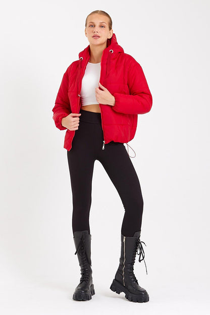 Short Hooded Women's Puffer Coat