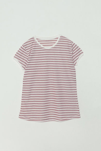 Striped Short Sleeve Girls' T-Shirt