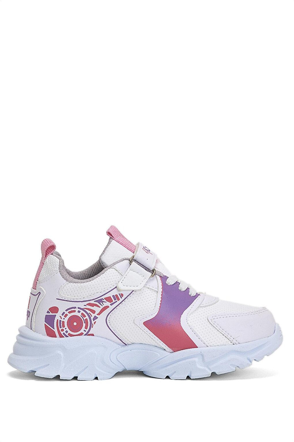 Children's Unisex White Pink Comfortable Velcro Sports Shoes