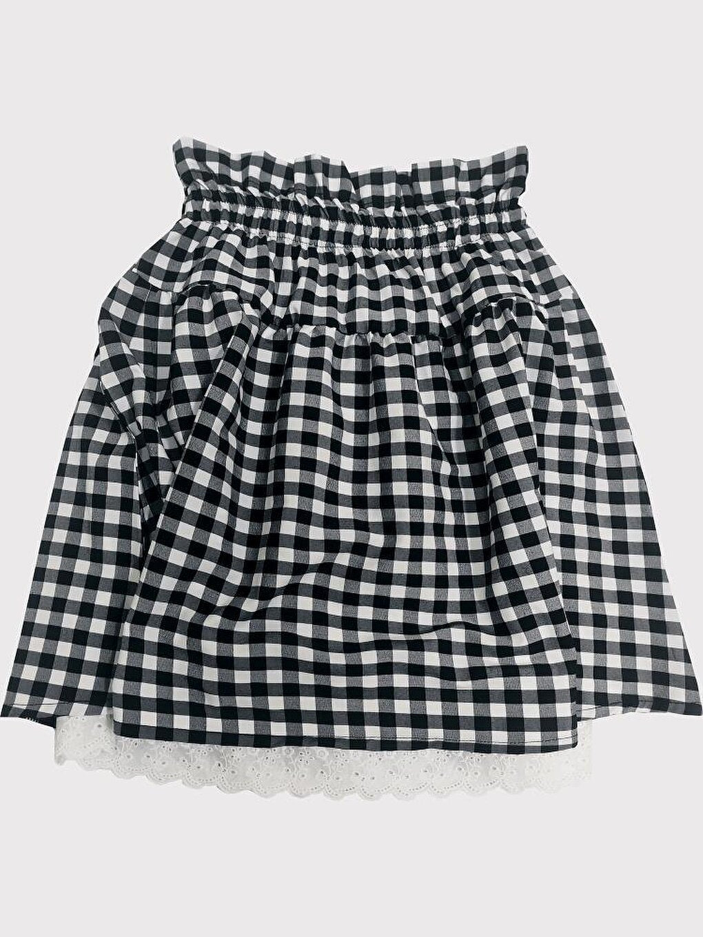 Girl's Lace Plaid Skirt