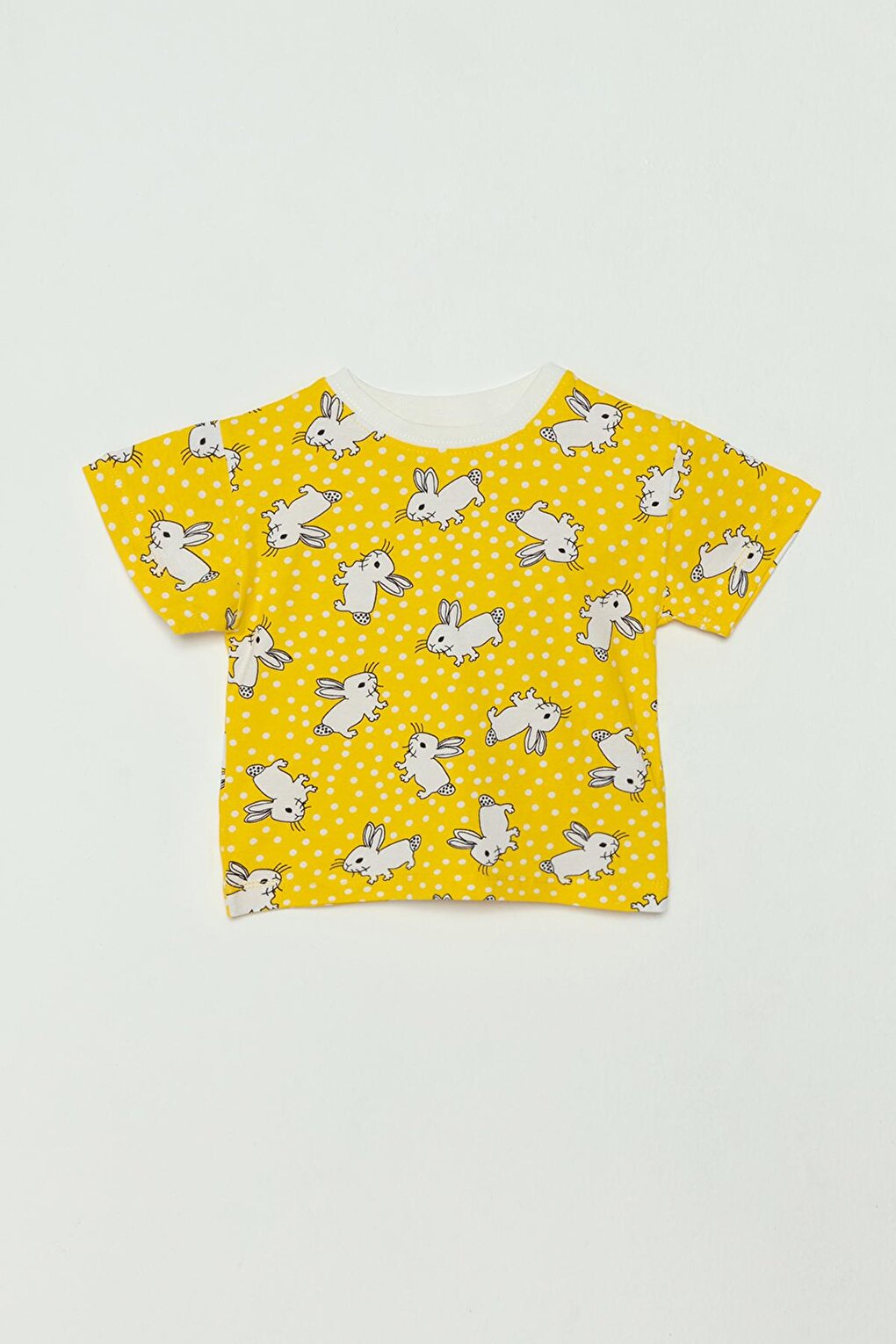 Rabbit Printed Short Sleeve Girls' T-Shirt