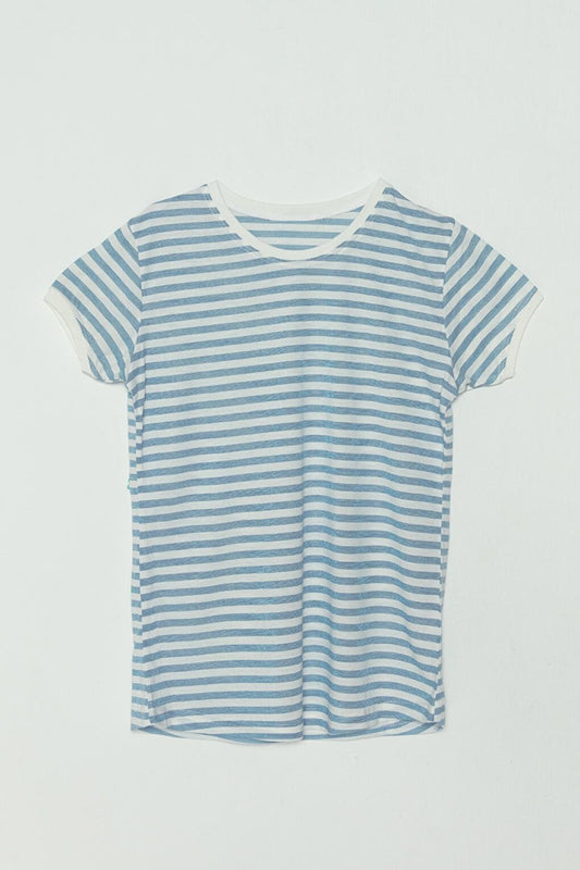 Striped Short Sleeve Girls' T-Shirt