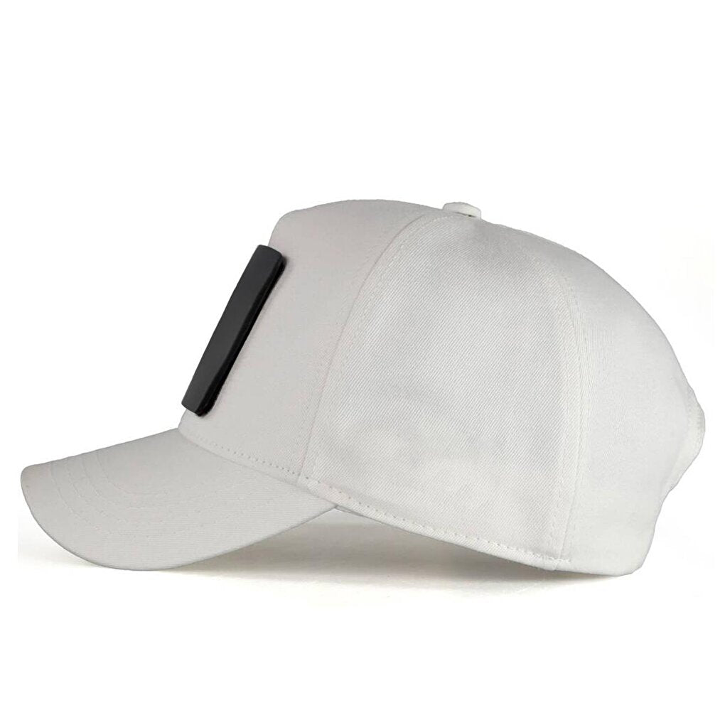 V1 Baseball See You Later Never - Unisex White Hat (Cap) with 2 Code Logo