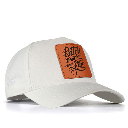 V1 Baseball Bitch Don't Kill My Vibe - 1 Unisex White Hat (Cap) with Code Logo